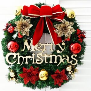 30cm Christmas Wreath Simulation Wreath Hanging Window Props On The Door, Artificial Christmas Tree Background Accessories