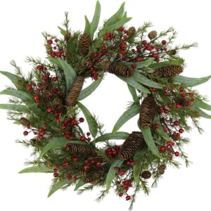 Artificial Christmas Wreath,Red Berry for Indoor Outdoor Farmhouse Home Wall Window Festival Wedding Decor