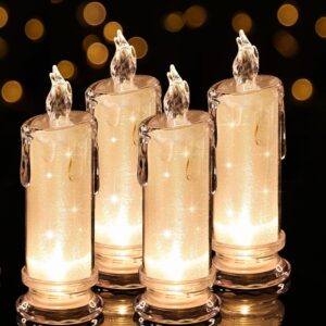 4PCS LED flameless Candles Velas artificiales para Decor for Valentine's Day Wedding Birthday Bedroom