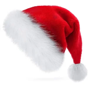 Christmas Hat Holiday for Adults Unisex Velvet Comfort Extra Thicken Xmas Hat Festive Parties