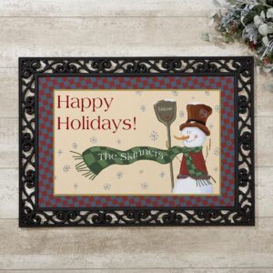 Snowman Personalized Doormat For Christmas