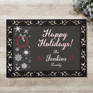 Holiday Wishes Personalized Doormats