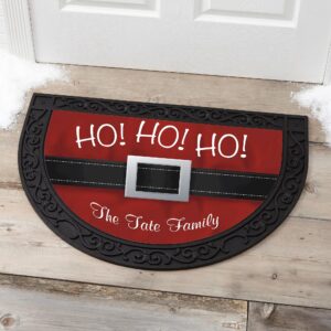 Personalized Santa Belt Half Round Doormat