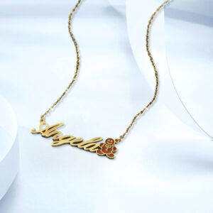 Christmas Gingerbread Man Nameplate Gold Plated Personalized Custom Name Necklace