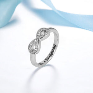 Sterling Silver Infinity Personalized Custom Engraved Ring