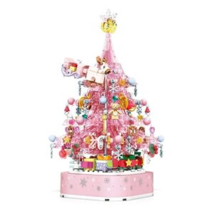 Christmas Series Tree, Building Blocks Toy Crystal Music Box Creative Puzzle Assembly Toys