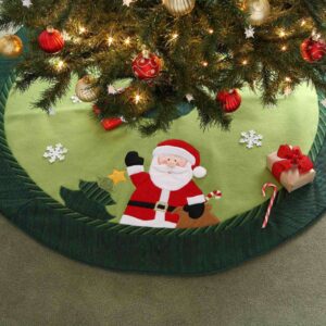 Christmas Santa Tree Skirt Crafted in Plush Felt