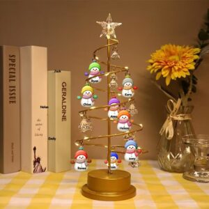 Personalized Christmas Snowman LED Tree Lights