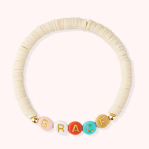 GRACE MULTICOLORED / Personalized Letter Faith Bracelet