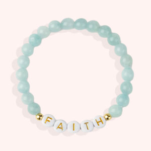 FAITH BLUE / Personalized Blue Handmade Beads Bracelet