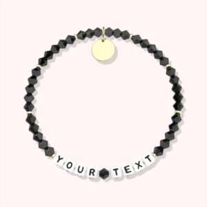 Personalized Custom Jet Black Crystal Beaded Bracelets