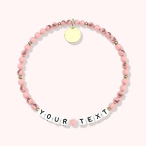 Personalized Custom Pink Agate Stone Beaded Bracelets