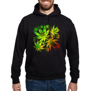 Marijuana Cannabis Leaves Pattern Men's Hooded Sweatshirt