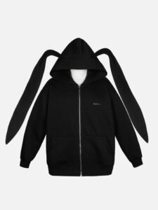 Long Rabbit Ears Zipper Hoodie