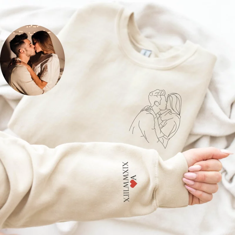 Custom Embroidered Portrait from Photo Sweatshirt